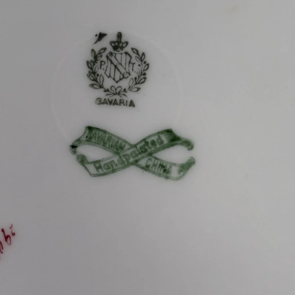Antique Bavarian Germany 1915 Tirschenreuth‎ Porcelain Dinner Plate Signed 8.5